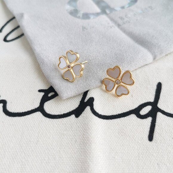 Alicia Bonnie Stud Earrings - Blair - Mother-of-Pearl Gold - Picture 2 of 3